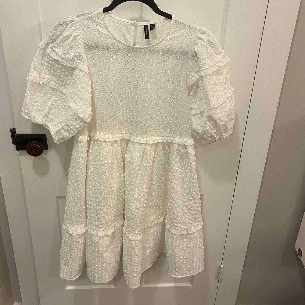 Vero Moda White Summer Babydoll Dress Size Medium